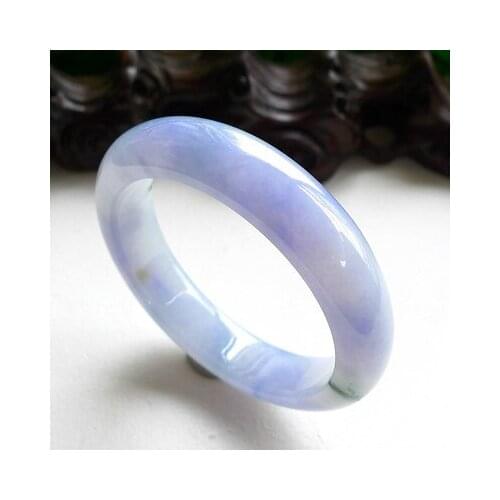 Zheru Jewelry Natural Burmese Jadeite Light Purple 54-64mm Bracelet Elegant Princess Jewelry Best Gift for Mother and Girlfriend