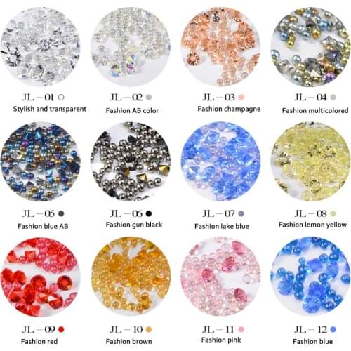 1Bottle Mix Elf Bead Crystal Diamonds Nail Art Decorations Pure Shiny Caviar Transparent