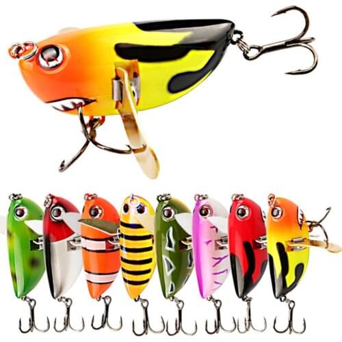 1pcs Topwater Crankbait Fishing Lure Popper 6cm 12.5g Artificial Hard Bait with Metal Wings For Catfish Sea Bass Fishing Tackle