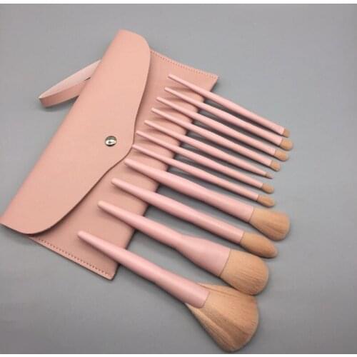 11 PCS Wooden Foundation Cosmetic Eyebrow Eyeshadow Brush Makeup Brush Sets Tools Multifunctional Cosmetic Brush Make Up Tools