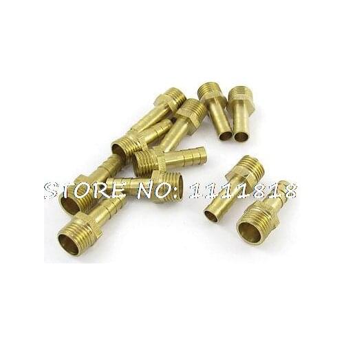 11 Pcs 1/4" PT Male to 8mm Hex Nipple Fitting Pipe Connector