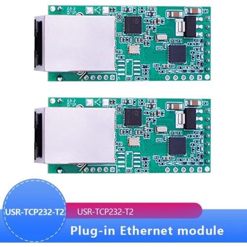 2pcs USR-TCP232-T2 Tiny Serial Ethernet Converter Module Serial UART TTL to Ethernet TCPIP Module Support DHCP and DNS