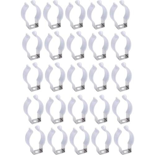 25Pcs Stainless Steel Clip Holder Fluorescent Tube Lamp Mounting Bracket to Hang T8 LED Tube Light Tubes Lampholder
