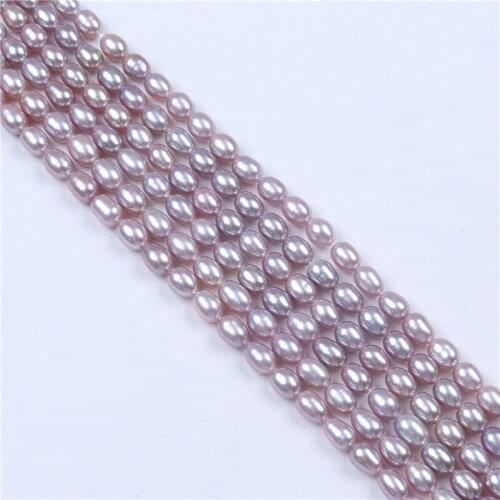 AAA Wholesale 5-6mm Freshwater Natural purple Pink Rice Pearl Loose Beads 14