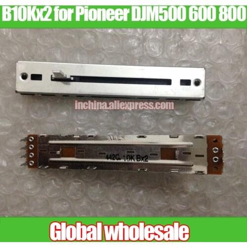 1pcs ALPS Mixer Vertical Push Slide Potentiometer B10Kx2 for Pioneer DJM500 600 800 / Crosscut Fader B10Kx2 Potentiometer