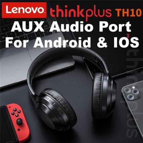 Lenovo TH10 Wireless Headphones Bluetooth Earphones with Microphone Stereo Game Headset Music Earbuds for iPhone Samsung Xiaomi