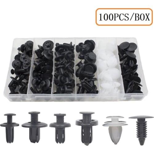 Fast Delivery 100pcs Auto Fastener Clip Mixed Car Body Push Retainer Pin Rivet Bumper Door Trim Panel 6-10mm Fixeding Clips