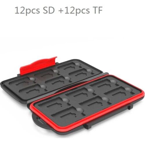 Memory Card Case Box Storage Holder 12 SD 12TF Micro SD Card 24 Cards Hard Bag Waterproof plastic shaped 12TF+12SD