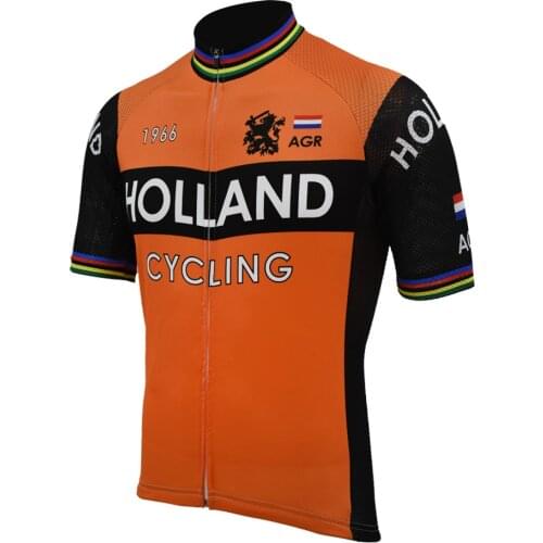 Holland cycling jersey team old style summer short sleeve bike wear jersey road jersey cycling clothing schlafly