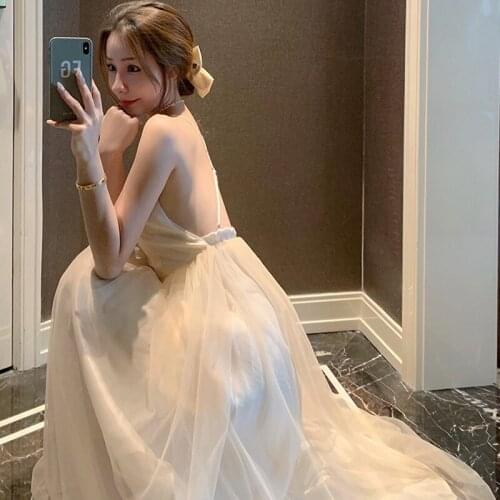 Summer Women Party Dress High Quality Silk Satin Fashion Sexy White Halter Dress Seaside Beach Holiday Beach Dress