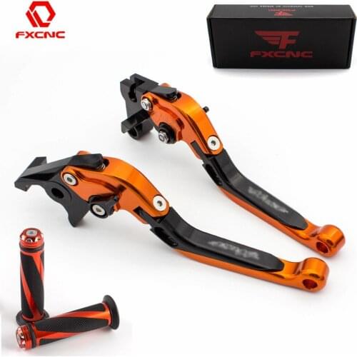 Logo Ninja For Kawasaki NINJA 650R ER6F 2017-2018 CNC Folding Extendable Motorcycle Brake Clutch Lever + Handle Grips