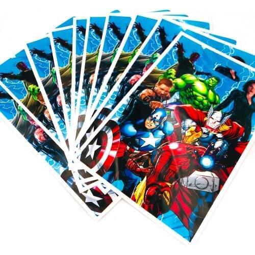 M10pcs/set The Avengers Theme Gifts Bags Happy Birthday Party Decoration Boys Loot Candy Shopping Bag Baby Shower Party Supplies
