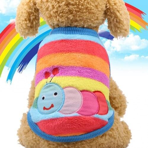 Fashion Cute Dog Cat Pet Puppy Clothing Cartoon Embroidery Vest Autumn Winter Warm Skin-friendly Cat Dog Clothes Pet Supplies