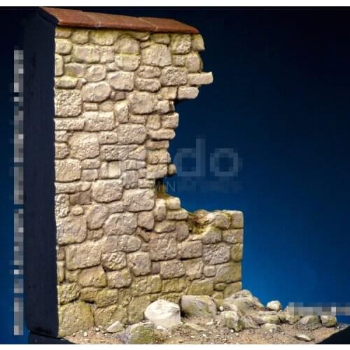 1/35 Resin Model Kit figure GK Soldier, War ruins scene, Military theme of World War II, Unassembled and unpainted kit