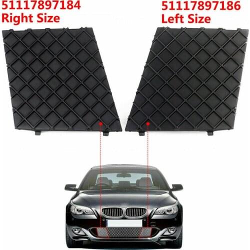 Left+Right Car Front Bumper Lower Mesh Grill Plate Trim Cover For BMW E60 E61 M Sport 51117897186 51117897184 Bumper Cover