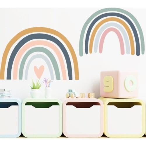 11 styles Rainbow PVC Wall Stickers for Kids room Girls Bedroom Children Room Wall Decor Self-adhesive Sticker Home Decoration