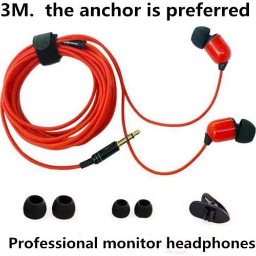 3M Earphone Monitor Headphones With Long Wire 3.5mm Gilded HiFi Stereo Universal Auricular For iPhone Huawei Xiaomi Computer