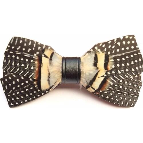 Novelty Natural Feather Bow Tie Mens Bowtie Necktie