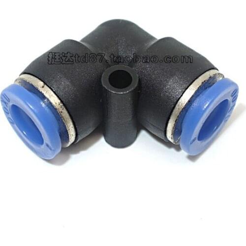 Pneumatic Tracheal Quickly Pick up Head PV-4 6 8 10 12 14 16mm Right-Angled Two-Way Joint Plastic Adjustable Elbow