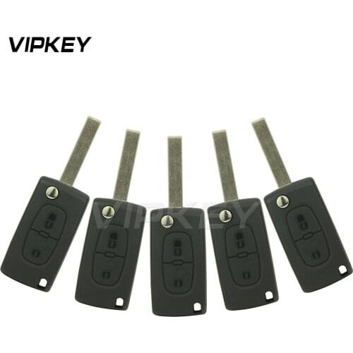Remtekey 5pcs CE0536 MODEL 207 307 308 2 Button 434mhz HU83 key blade for Peugeot citroen car Flip remote key remotekey