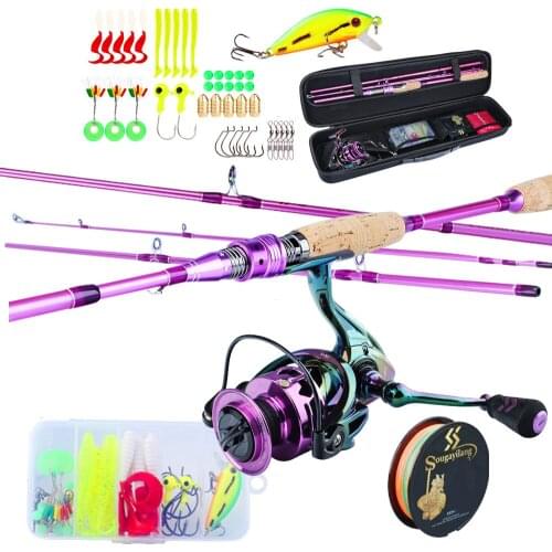 Fishing Rod and Reel Combo Set Spinning Fishing Reel and Spinning Rods Fishing Line Lure Bag Hooks Float Full Set