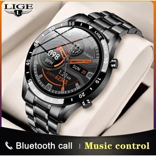 LIGE 2021 New Smart Watch Men Full Touch Screen Sports Fitness Watch IP68 Waterproof Bluetooth For Android ios smartwatch Mens