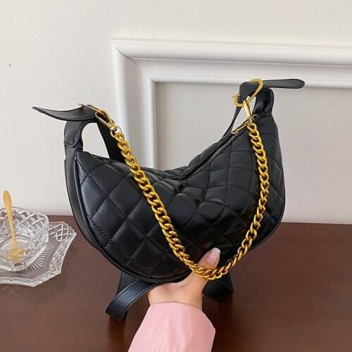 Lingge Underarm Bag 2021 New Retro Fashion Lady Luxury High Quality Casual Simple Chain One Shoulder Messenger Dumpling Bag