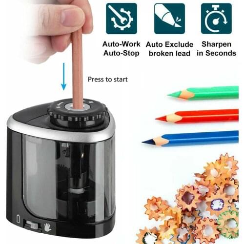 1PCS Electric Auto Pencil Sharpeners School Safe Student Helical Steel Blade Sharpener for Artists Kids Adults Colored Pencils