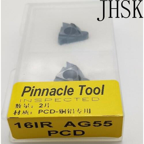 2pcs 16IR/16IR AG55 16IR/16ER AG60 PCD Turning Inserts CNC Diamond Lathe Cutter Thread Blade Tool carbide blade