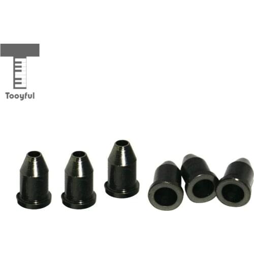 Tooyful Durable 6 Pieces Iron Guitars Through Body String Ferrules Bushing Black Musical Instrument Parts DIY