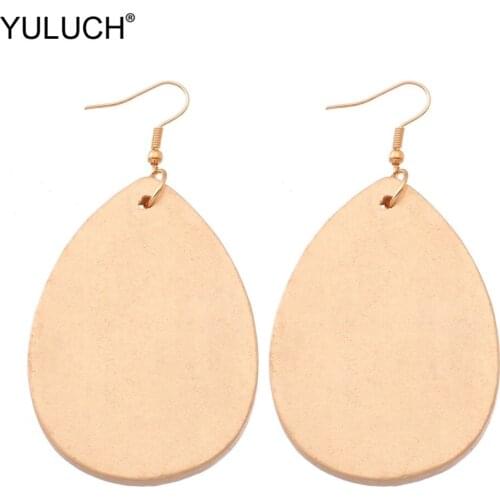 YULUCH Water Drop Wood Chip Dangle Chandelier Earings Hanging Fashion Drop Earrings For Women Girls Wedding Party Gift