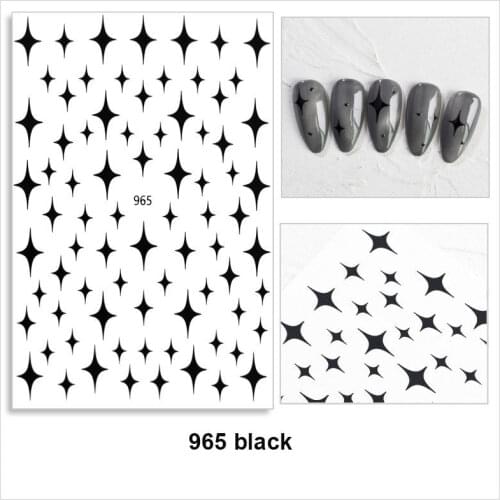 Starry star nail sticker gold silver white black laser foils self adhesive DIY 3D manicure tip nail decals YJ005