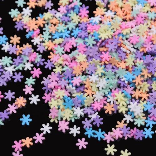 100g/lot Colorful Snowflake Sprinkles Polymer Clay Slices for Arts and Mobile Decoration DIY Crafts Filler Accessories