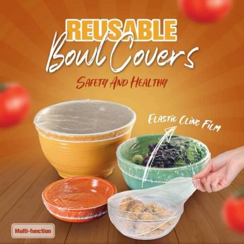 100 Reusable Bowl Covers Silicone Stretch Food Fresh-Keep Sealing Refrigerator Microwave Oven Sealing Silicone Lids Accessories