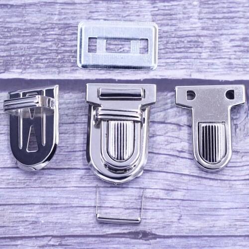 30Sets 34x25mm Metal Purse Clasps Handbag Press Push Closure Pouch Bag Tongue Locks Briefcase Spring Lock Luggage Hardware Parts