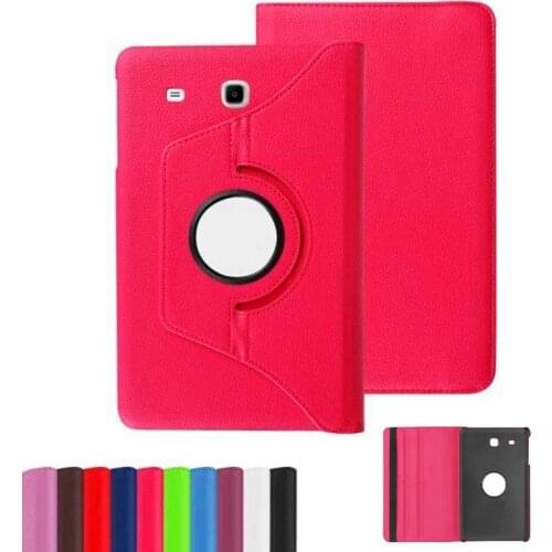 360 Rotating Litchi skin Leather case capa para smart cover case for Samsung Galaxy Tab E 9.6 T560 T561 Tablet cover case #6