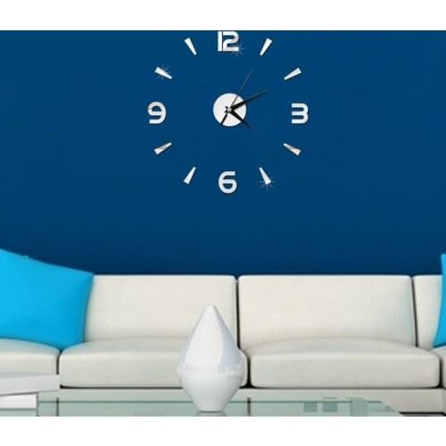 1pcs Fashion Simplicity 3D Large Horloge DIY Acrylic Mirror Sticker Living Room Hanging Ornaments Home Modern Decoration