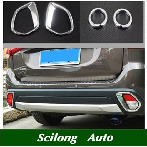 Car styling exterior accessories front and rear fog lamp cover tail foglight garnish trim fit for 2016-2018 mitsubishi outlander