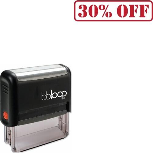 Bbloop '30%) OFF' Self-Inking Office Stamp, Rectangular Military Stencil Style