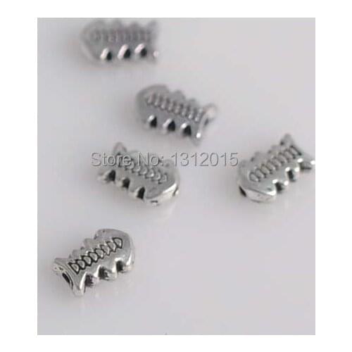 Free Shipping!DIY 50PCs Fish Antique Silver Metal Alloy Spacers Beads 8x5.5mm YTC0004