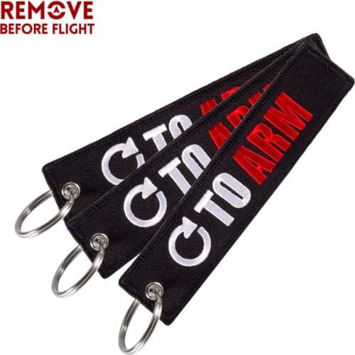 3 PCS/LOT Key Ring for Cars Embroidery Go to Arm Motorcycles Keychains REMOVE BEFORE FLIGHT Key Fob Gift for Men Keyring Chain