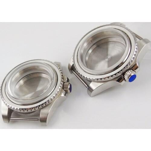 40mm Automatic Steel Watch Case for NH35A NH36A Movement Sapphire Glass Screw Crown