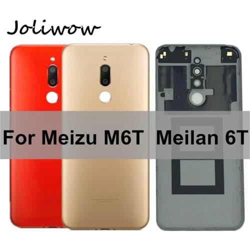 For Meizu M6T Back Battery Cover Case Plastic Housing Rear cover+Glass Lens+Flash for Meizu Meilan 6T Battery Cover