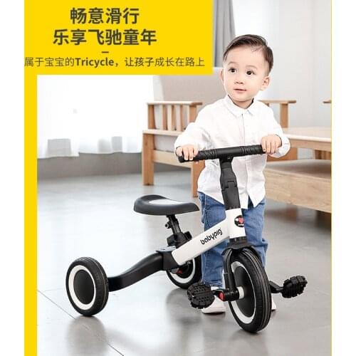Childrens Self-Balancing Vehicle Three Weels Toddlerhood Stroller Rider Convertible Balance Bike