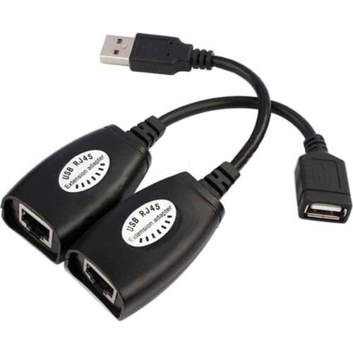 Ethernet Extender USB Extension RJ45 Cat5e/6 Cable LAN Adapter Over Repeater Set New