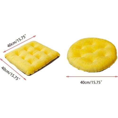 P82D 40cm Round Square Velvet Seat Cushion Contrast Color Matching Thick Chair Pad Warm Tatami Floor Pillow for Living Room Home