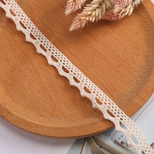 11mm White Beige Cotton Ribbon Lace Trimmings for Sewing Clothing Home Textiles DIY Craft Accessories 10/20/30/40/50 Yards