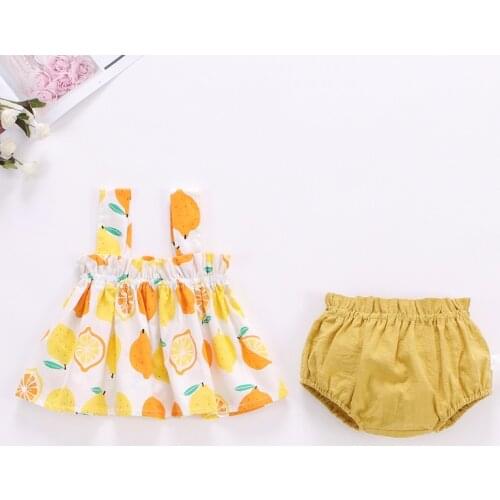 NEW Newborn Baby Girls Clothes Sleeveless Dress+Briefs 2PCS Outfits Set 0-24M Striped Printed Cute Clothing Sets Summer Sunsuit