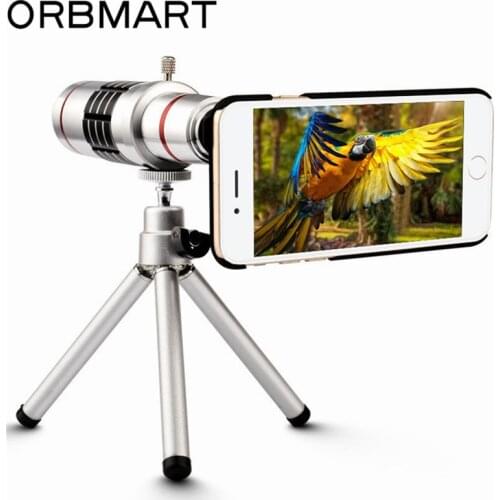 ORBMART 18X Optical Zoom Telescope Mobile Phone Lens For Apple iPhone 7 7 Plus With Mini tripod And Back Case Cover