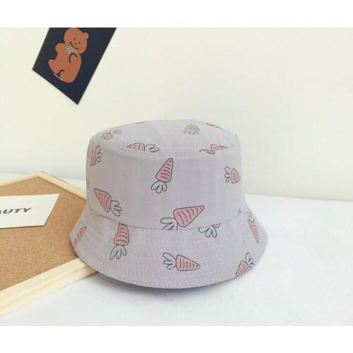 The carrot printed Bucket Hat Fisherman Hat outdoor travel hat Sun Cap Hats for children boys and girls 42